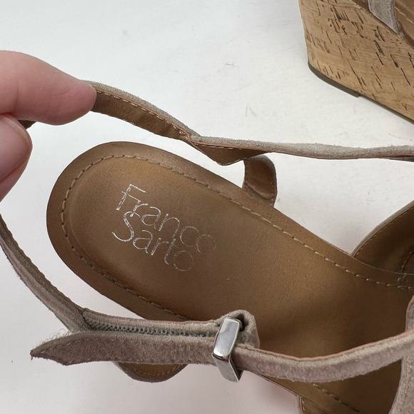 Franco Sarto Canyon Perforated Laser-Cut Cork Platform Womens Wedge Sandal 10M - Picture 8 of 14